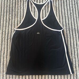 ALO Yoga Black and White Backless Sleeveless Tank Top
